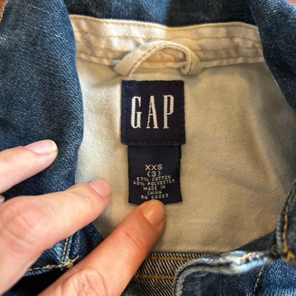 Gap Kids Icon  Medium Wash Denim Jean Jacket Blue Girl's Size XXS (3) Y2K - Picture 2 of 6